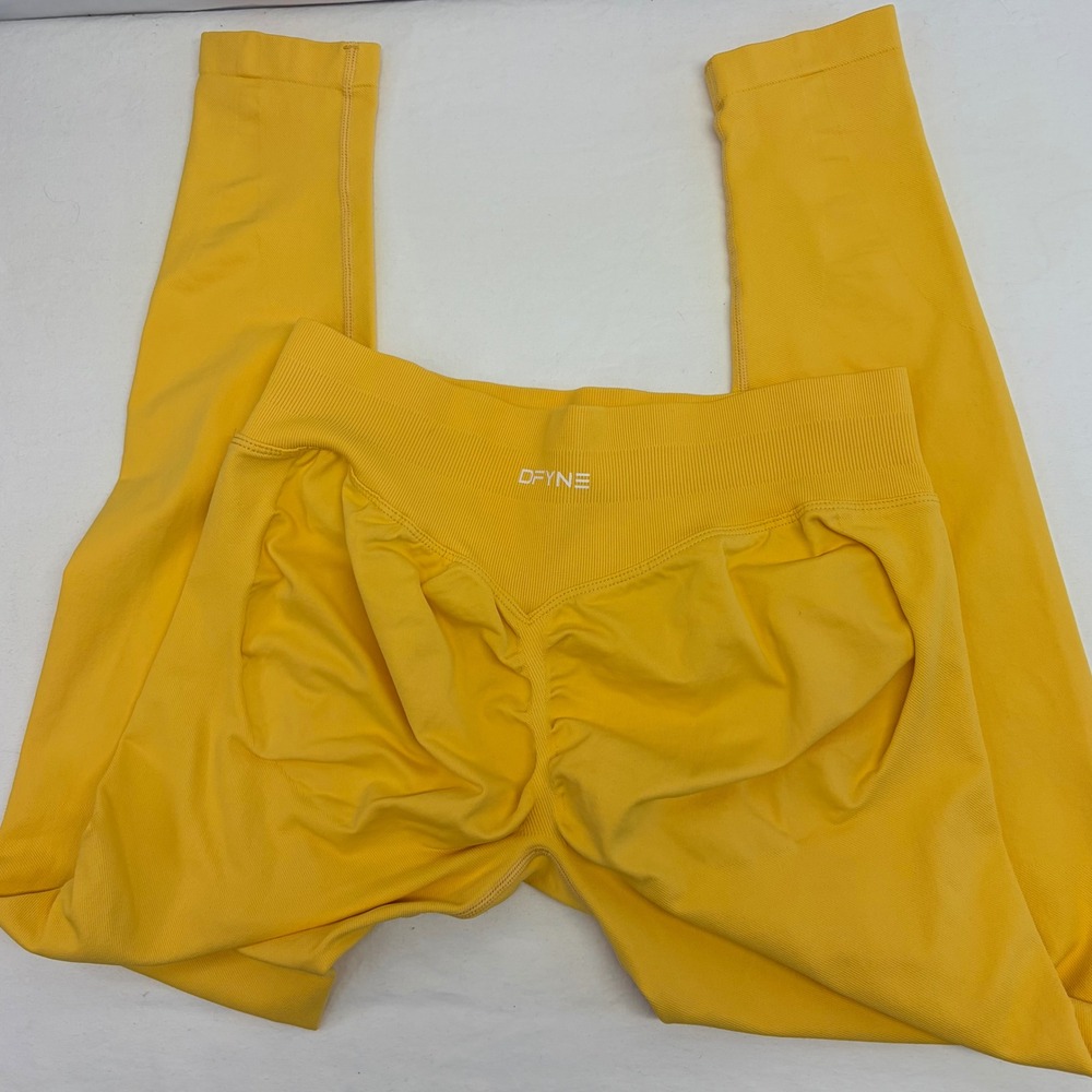NOT FOR SALE DFYNE Leggings XL Dynamic Scrunch Yellow Womens